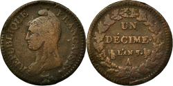 World Coins - Coin, France, Dupré, Decime, 1798, Paris, , Bronze, KM:644.1