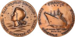 World Coins - France, Medal, Compagnie Générale Transatlantique, France, Shipping, 1962