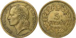 World Coins - France, 5 Francs, Lavrillier, 1945, Castelsarrasin, Aluminum-Bronze,