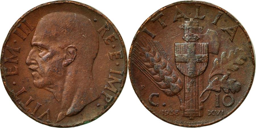 Coin, Italy, Vittorio Emanuele III, 10 Centesimi, 1938, Rome, , Copper