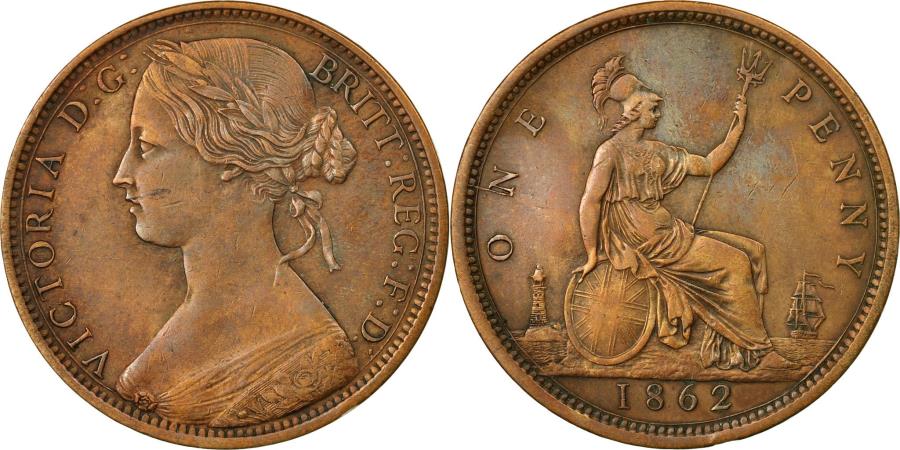 Coin, Great Britain, Victoria, Penny, 1862, , Bronze, KM:749.2