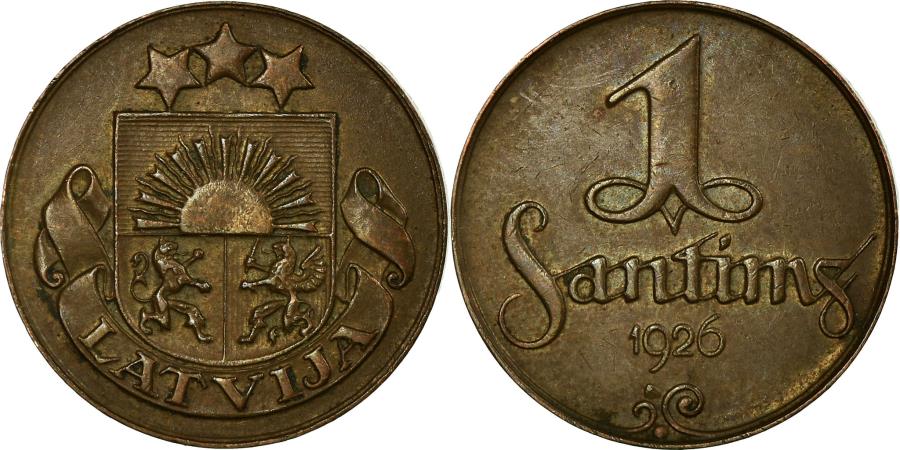 World Coins - Coin, Latvia, 2 Santimi, 1926, , Bronze, KM:2