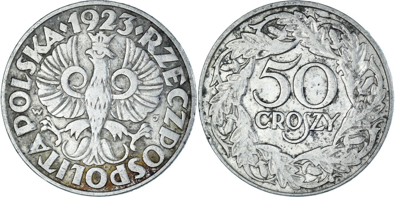 Coin, Poland, 50 Groszy, 1923 European Coins