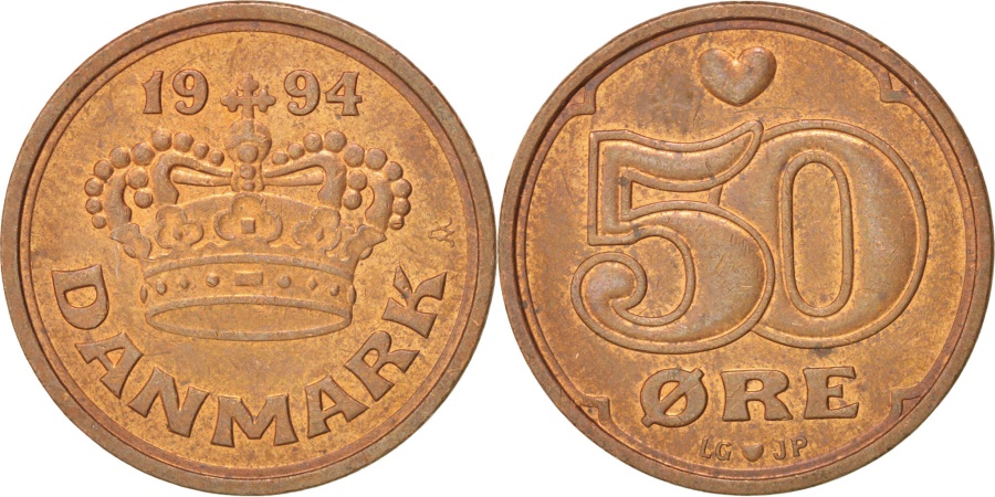 DENMARK 50 Ore 1994 Brondby KM 866 2 Bronze 21 5 European Coins denmark-50-ore-1994-brondby-km-866-2-bronze-21-5-european-coins