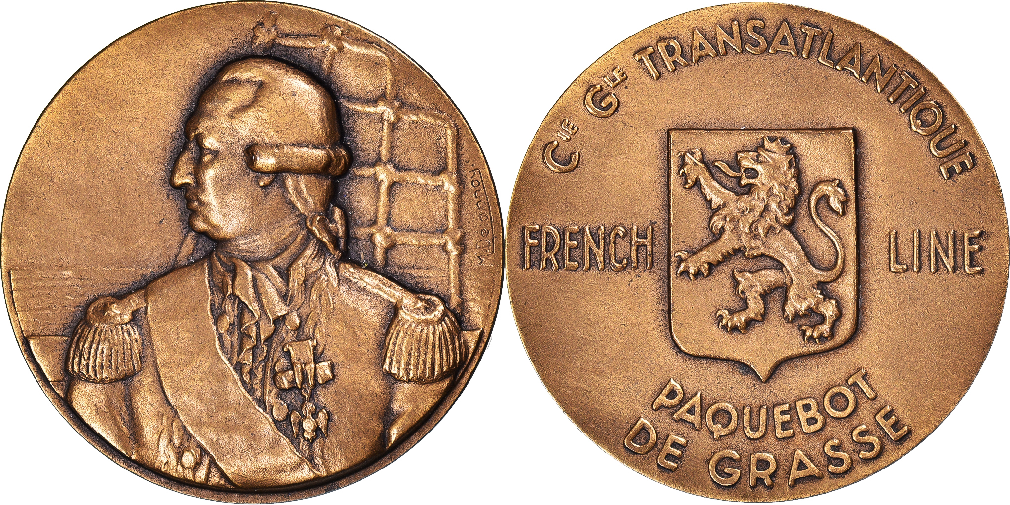 Écrin Vide Pour Médaille – Compagnie Générale Transatlantique, Boîte Ancienne