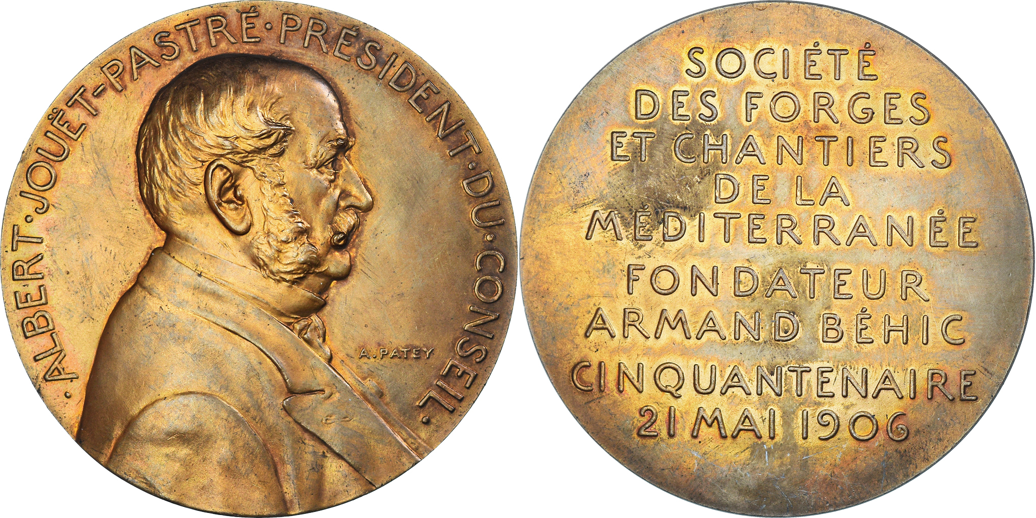 Médaille En Bronze – Forges Et Chantiers De La Méditerranée – Ancienne