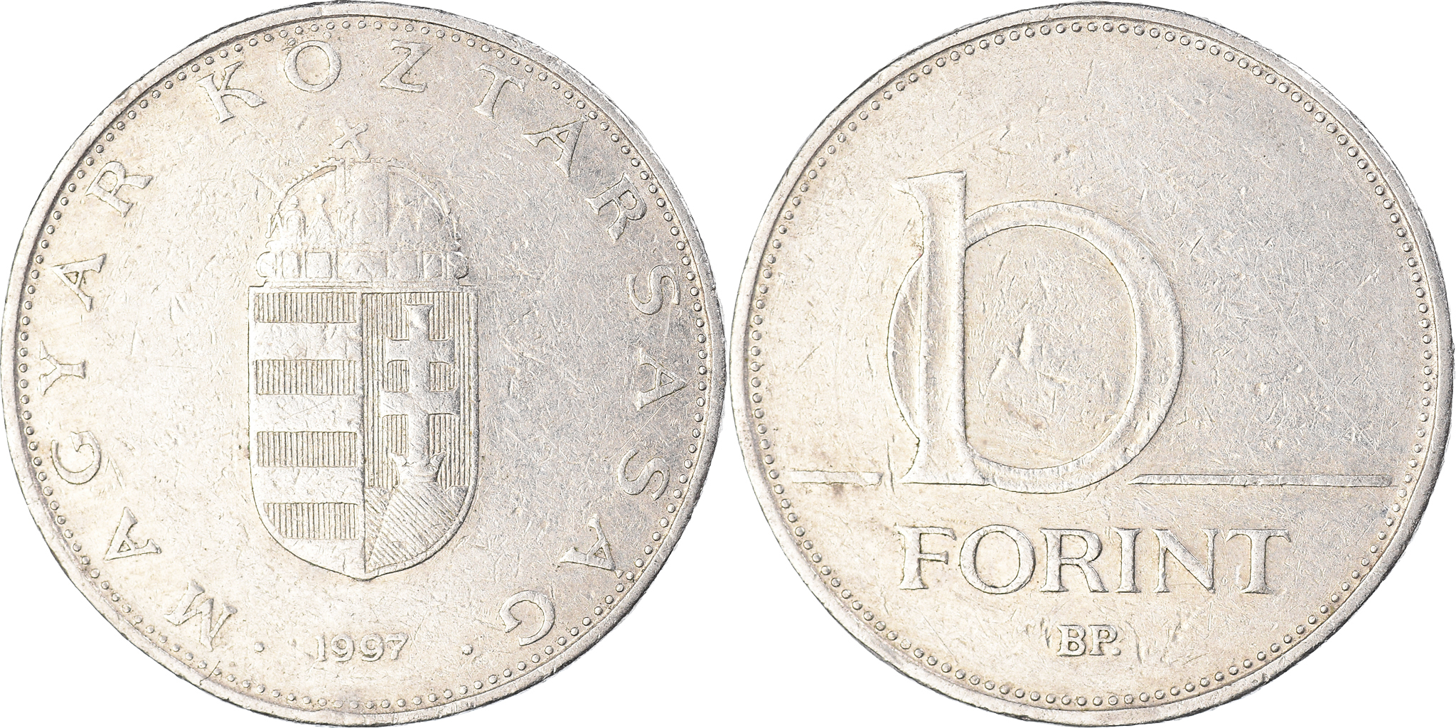 Coin, Hungary, 10 Forint, 1997 | European Coins