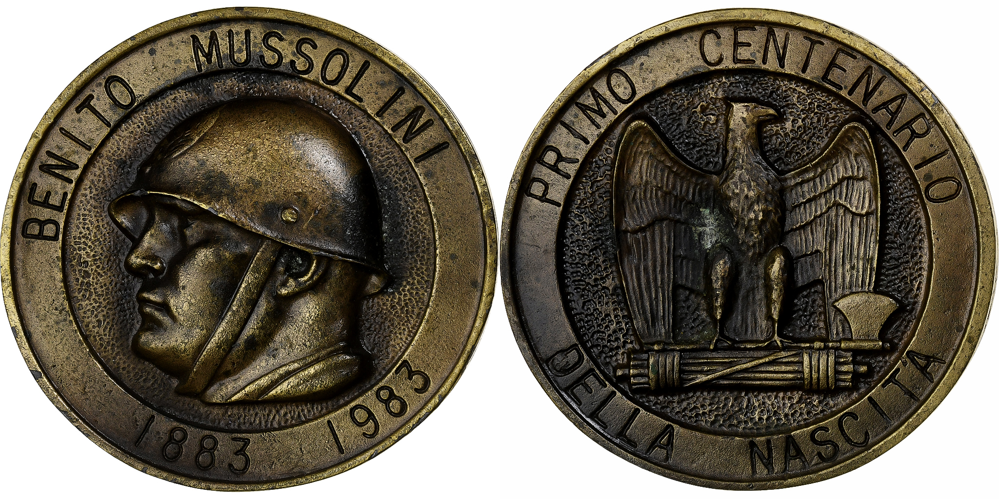 1935 SILVER PREMIER BENITO MUSSOLINI / JULIUS CAESAR 44mm S