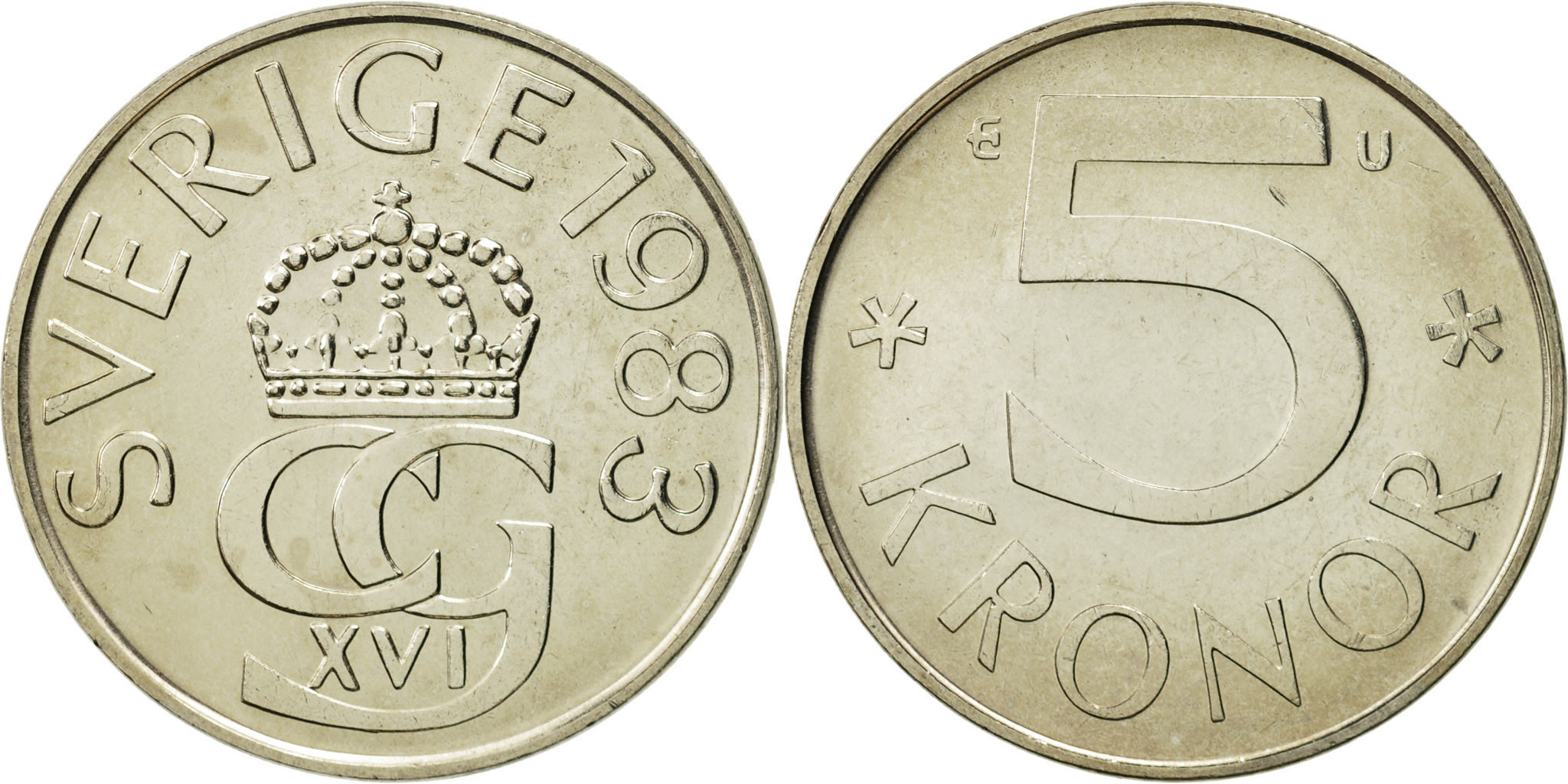 Sweden, Carl XVI Gustaf, 5 Kronor, 1983, , Copper-nickel, KM:853