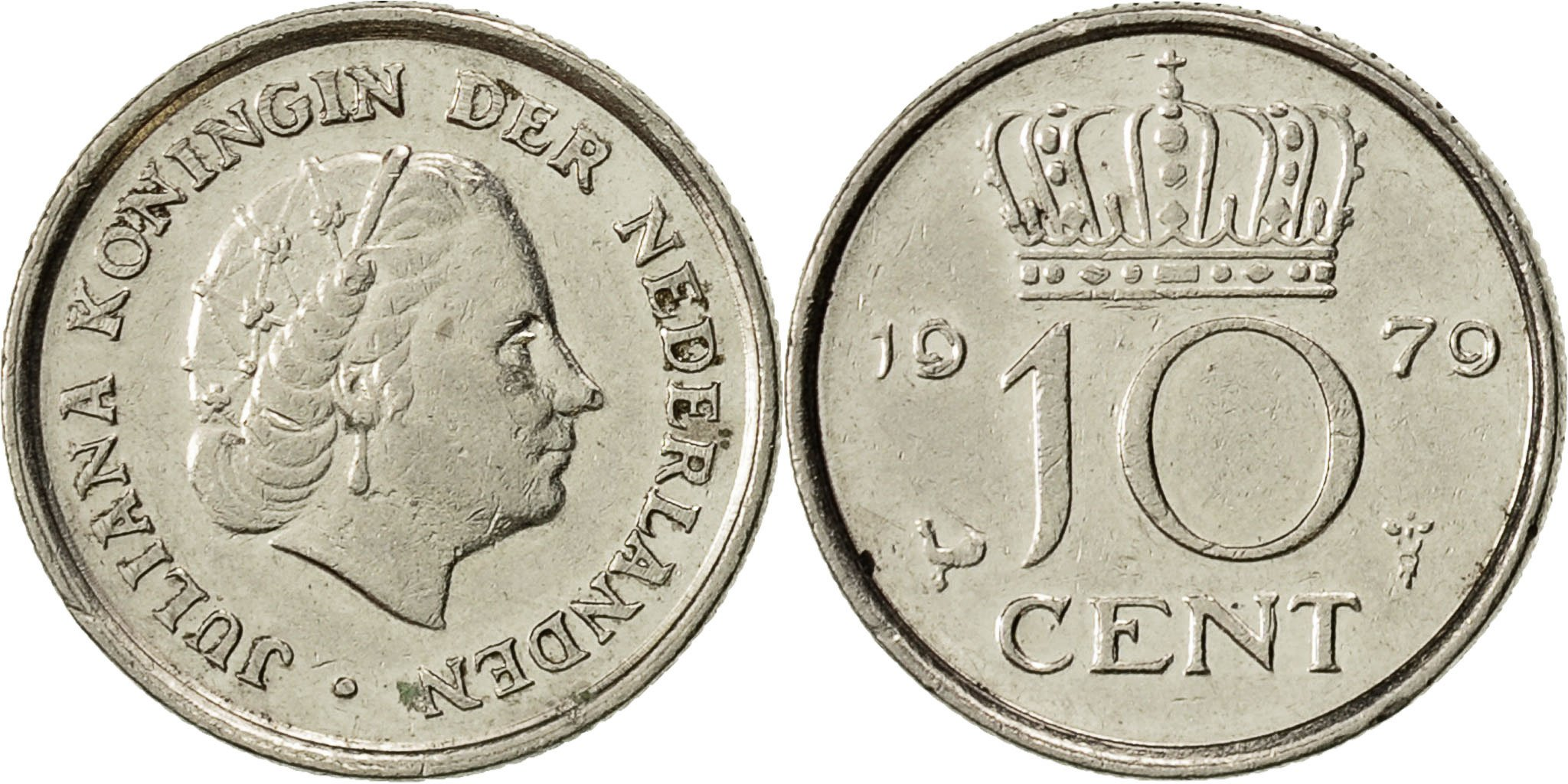 Netherlands, Juliana, 10 Cents, 1979, , Nickel, KM:182 | European