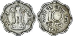 World Coins - Coin, INDIA-REPUBLIC, 10 Naye Paise, 1957, Calcutta, , Copper-nickel