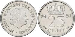 World Coins - Netherlands, Juliana, 25 Cents, 1951, Nickel, , KM:183