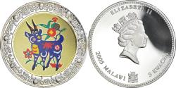World Coins - Coin, Malawi, 5 Kwacha, 2005, Chèvre / Goat, , Silver plated