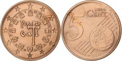 World Coins - Portugal, 5 Euro Cent, 2002, Lisbon, Copper Plated Steel,