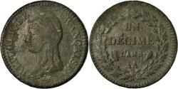 World Coins - Coin, France, Dupré, Decime, AN 8, Metz, , Bronze, KM:644.2