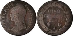World Coins - Coin, France, Dupré, 5 Centimes, AN 8, Paris, , Bronze, KM:640.1
