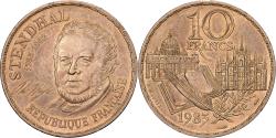 World Coins - France, 10 Francs, Stendhal, 1983, Paris, Tranche A, Nickel-Bronze,