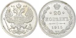 World Coins - Russia, Nicholas II, 20 Kopeks, 1915, Petrograd, , Silver, KM:22a.2
