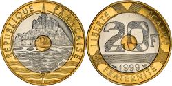 World Coins - Coin, France, Mont Saint Michel, 20 Francs, 1999, BU, , Tri-Metallic