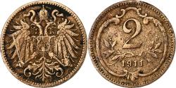 World Coins - Austria, Franz Joseph I, 2 Heller, 1911, Bronze, , KM:2801