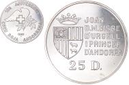 World Coins - Coin, Andorra, 25 Diners, 1991, , Silver, KM:65