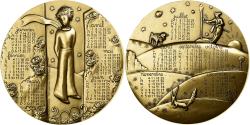 World Coins - France, Medal, Le Petit Prince, 2002, Bronze, Mayot, Calendrier,