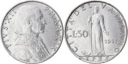 World Coins - Coin, VATICAN CITY, Pius XII, 50 Lire, 1957, , Stainless Steel, KM:54.1