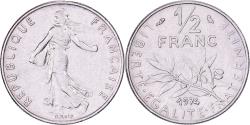 World Coins - France, 1/2 Franc, Semeuse, 1974, Paris, Chouette, Nickel,