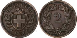 World Coins - Switzerland, 2 Rappen, 1883, Bern, Bronze, , KM:4.1