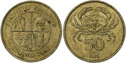 World Coins - Iceland, 50 Kronur, 1987, Nickel-brass, , KM:31