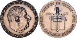 World Coins - France, Medal, De Gaulle, Patriam Servando Victoriam Tvlit, WAR, 1970