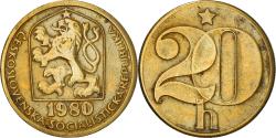 World Coins - Coin, Czechoslovakia, 20 Haleru, 1980, , Nickel-brass, KM:74