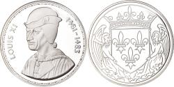 World Coins - France, Medal, Les Rois de France, Louis XI, History, , Silver