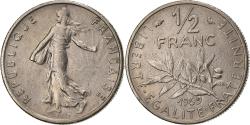 World Coins - France, 1/2 Franc, Semeuse, 1969, Paris, Nickel, , Gadoury:429