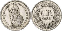 World Coins - Coin, Switzerland, Franc, 1940, Bern, , Silver, KM:24