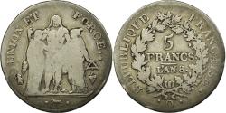 World Coins - Coin, France, Union et Force, 5 Francs, AN 8, Perpignan, , KM 639.8