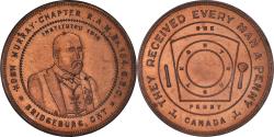 World Coins - Canada, Token, Masonic, Bridgeburg, Hugh Murray, Chapter Penny,