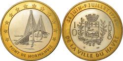 World Coins - France, Medal, 10 Euro, Ville du Havre, Pont de Normandie, 1996,