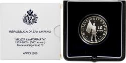 World Coins - San Marino, 10 Euro, 2005, Rome, Milizia Uniformata, , Silver