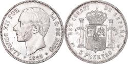 World Coins - Coin, Spain, Alfonso XII, 5 Pesetas, 1885, Madrid, , Silver, KM:688