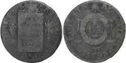 World Coins - France, Sol à la balance Françoise, 1793 / AN II, Lille, Copper,