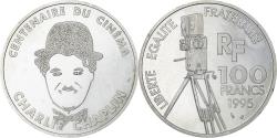 World Coins - France, Charlie Chaplin, 100 Francs, 1995, Paris, BE, , Silver