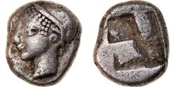 Ancient Coins - Trihemiobol, 490-470 BC, Marseilles, "Type de Smyrne", Silver,