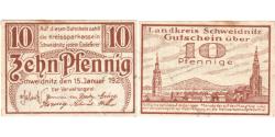 World Coins - Germany, Schweidnitz, 10 Pfennig, 1921-05-01, AU(50-53)