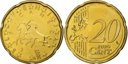 World Coins - Slovenia, 20 Euro Cent, BU, 2007, Vantaa, Nordic gold,