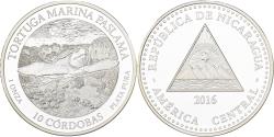 World Coins - Nicaragua, 10 Cordobas, Tortuga Paslama, 1 Oz, F15, 2016, Karlsfeld, Silver