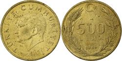 World Coins - Turkey, 500 Lira, 1989, Istanbul, Aluminum-Bronze, , KM:989