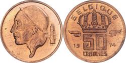 World Coins - Coin, Belgium, Baudouin I, 50 Centimes, 1974, , Bronze, KM:148.1