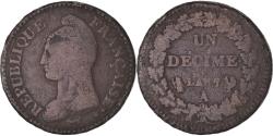 World Coins - Coin, France, Dupré, Decime, 1799, Paris, An 7., , Bronze, KM:644.1