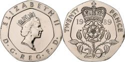 World Coins - United Kingdom, Elizabeth II, 20 Pence, 1989, Llantrisant, Copper-nickel
